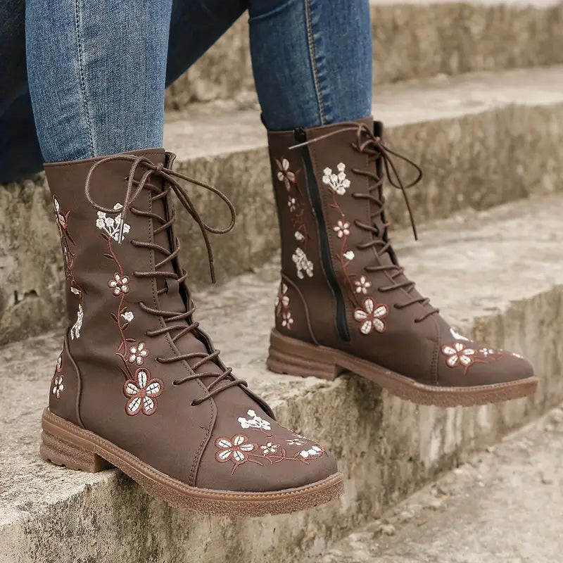 Usari - Stylische florale warme Winterstiefel für Frauen