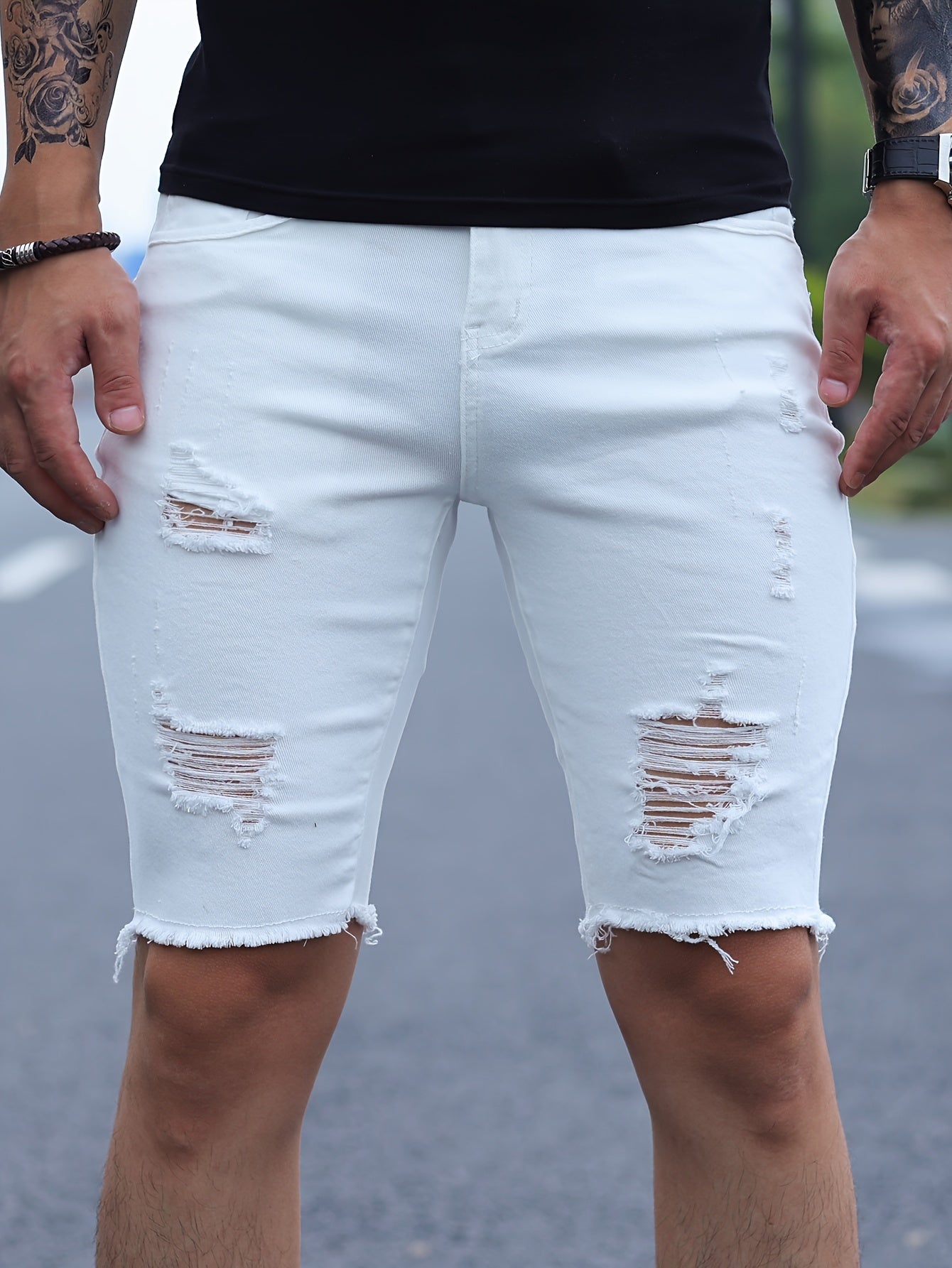 Königsblaue Ripped Shorts - Carl