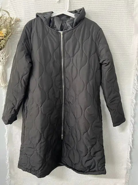 Elfrea - Neu Lässiger Parka-Mantel mit Kapuze aus Argyle