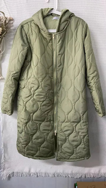 Elfrea - Neu Lässiger Parka-Mantel mit Kapuze aus Argyle