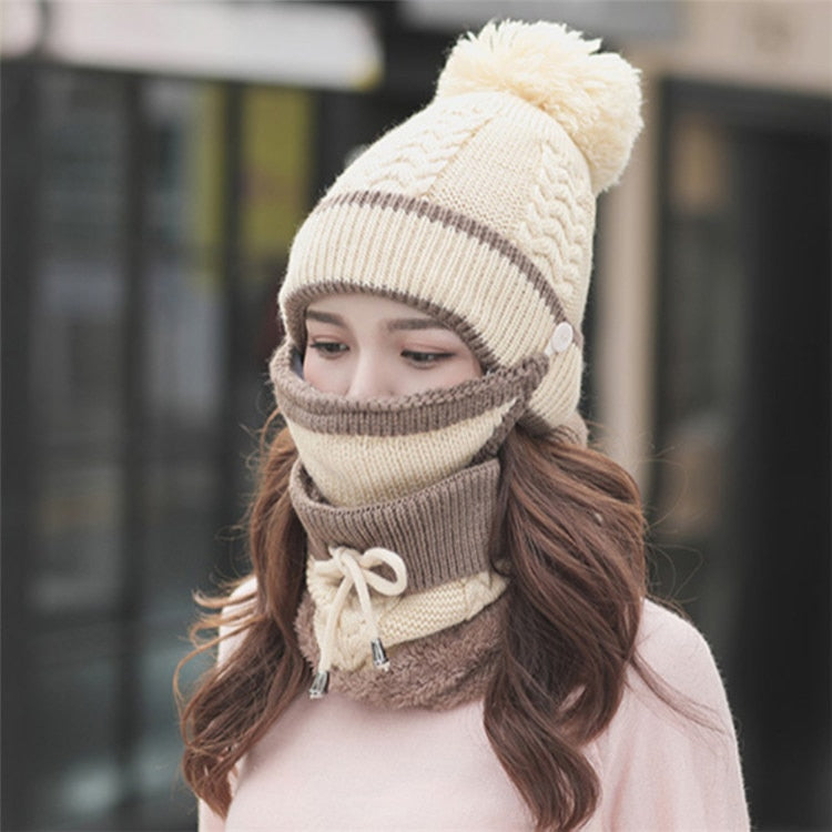 3-in-1-Wintermütze-Schal-Masken-Set für Damen - Mia