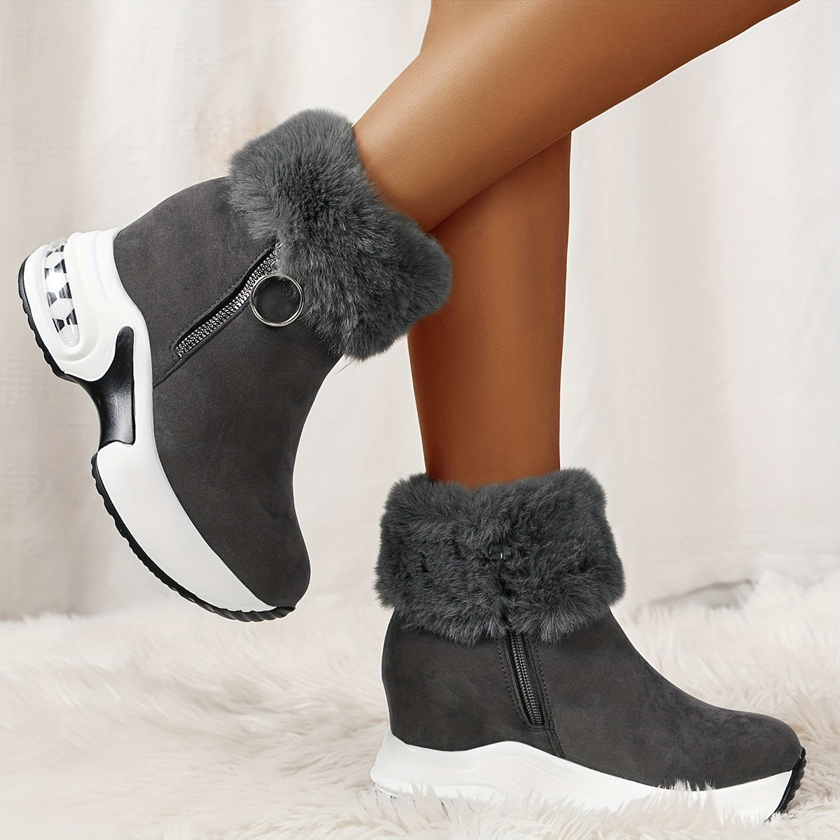 Sophia - Ultimativer Komfort Fleece-Winterstiefel mit Seitenreißverschluss