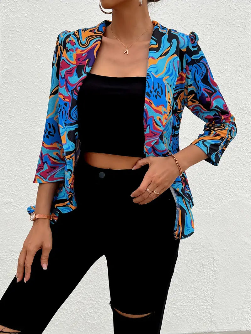 Eleganter 3/4-Ärmel Blazer mit Rüschensaum für den Sommer - Nicole