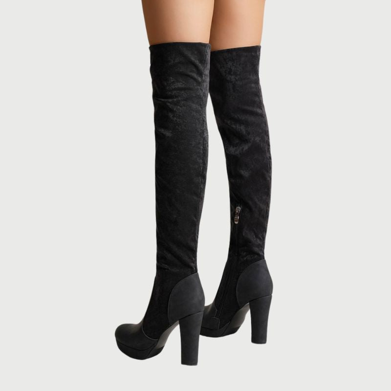 Elegante Overknee-Stiefel mit Blockabsatz - Valerie