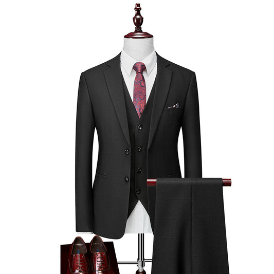 3-piece checked men's wedding suits - Kellen