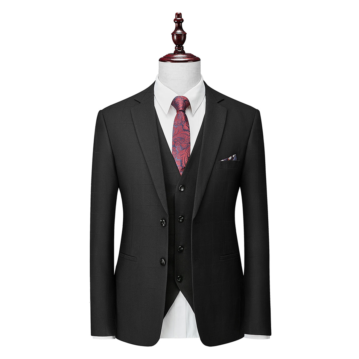 3-piece checked men's wedding suits - Kellen