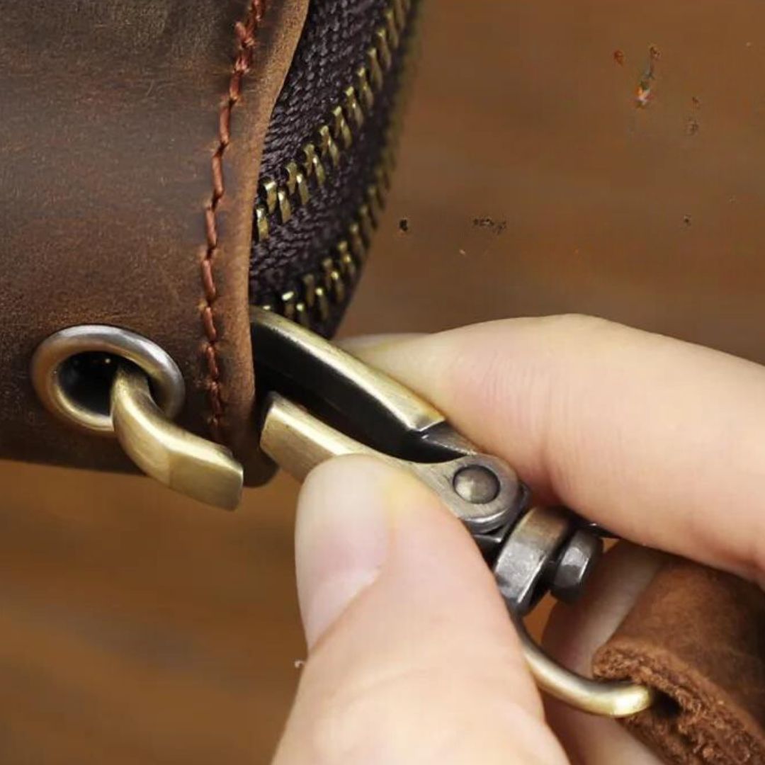 Vintage-Lederbrieftasche mit Schlüsselhalter - Ernst