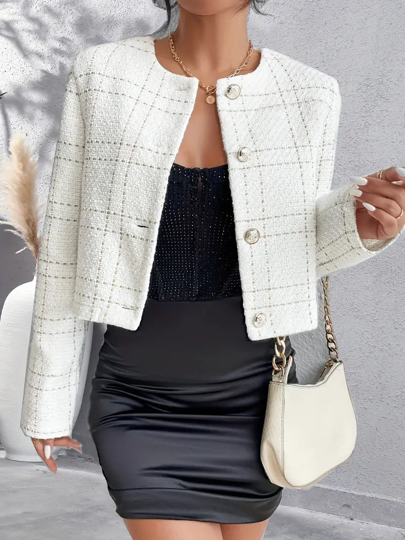 Eleganter karierter Blazer mit Knöpfen - Avari