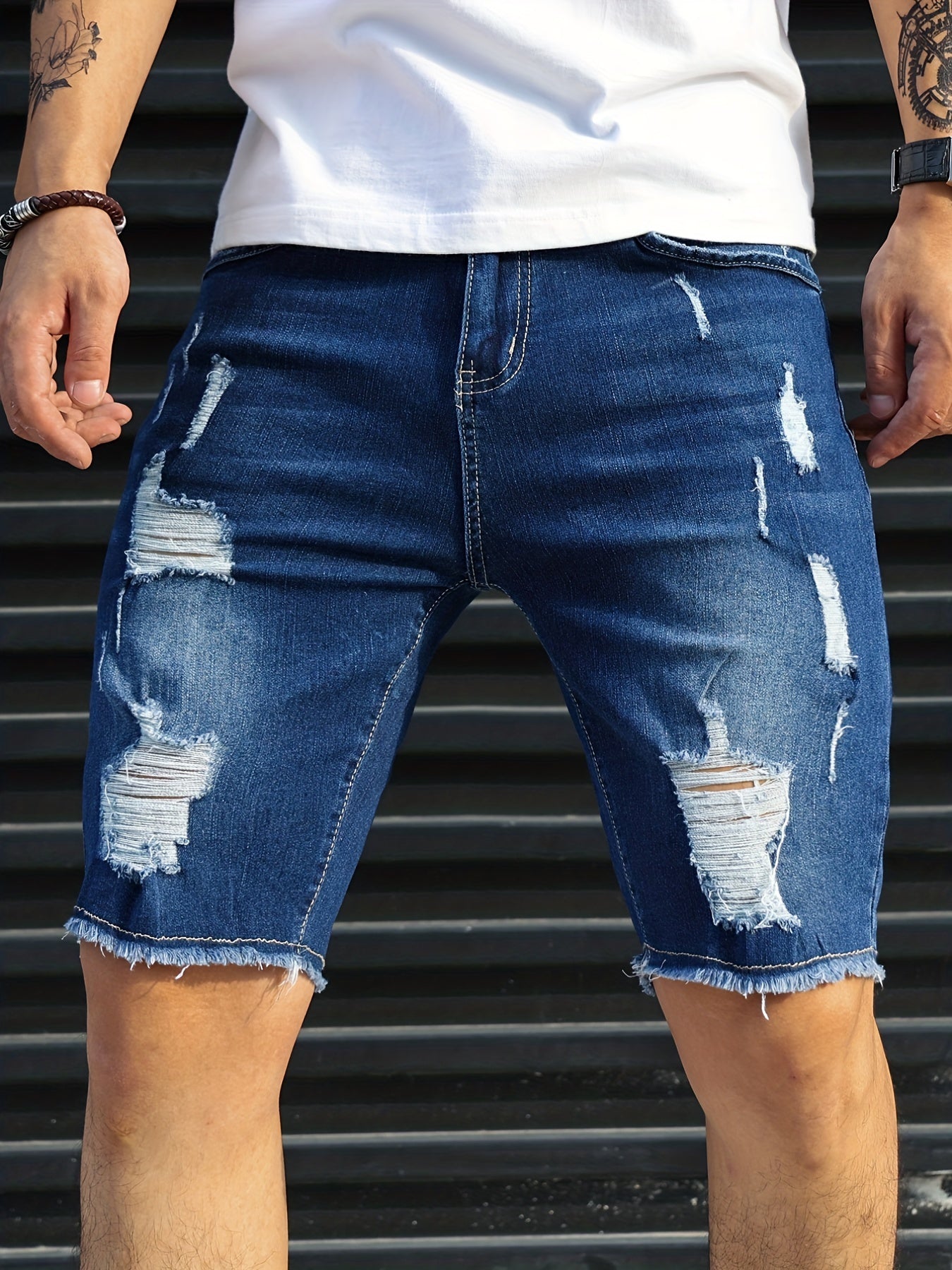 Königsblaue Ripped Shorts - Carl