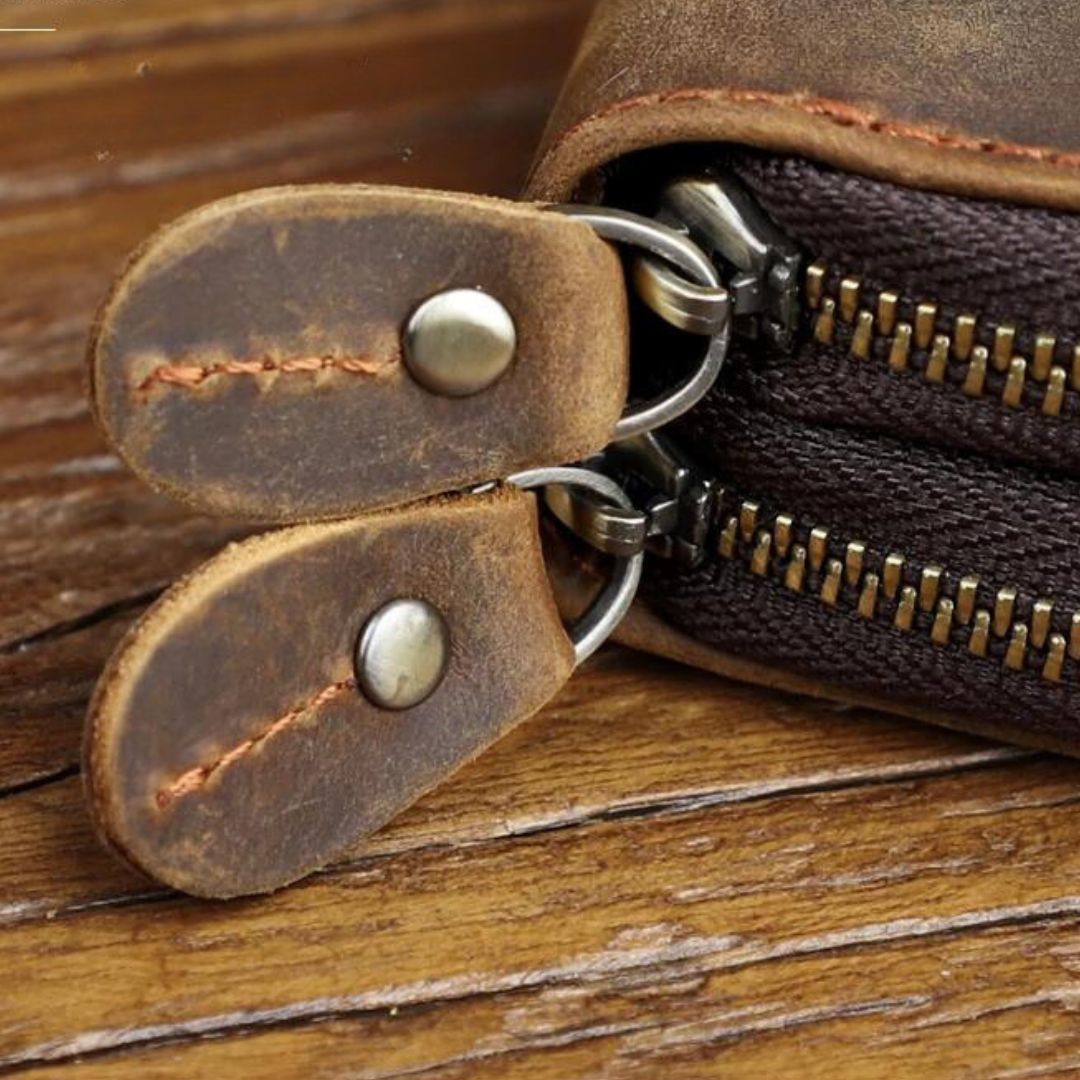 Vintage-Lederbrieftasche mit Schlüsselhalter - Ernst