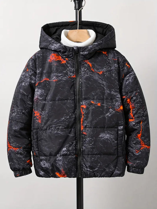 Fabian - Winterjacke im Volcano-Print-Stil für Jungen