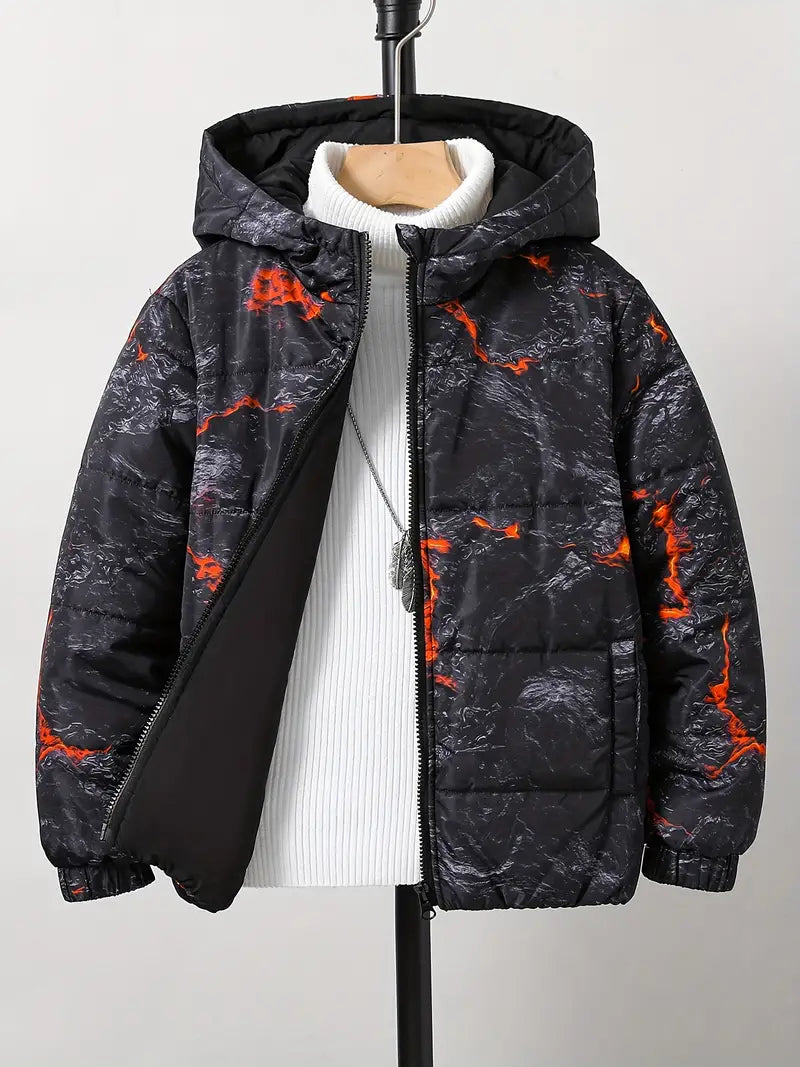 Fabian - Winterjacke im Volcano-Print-Stil für Jungen