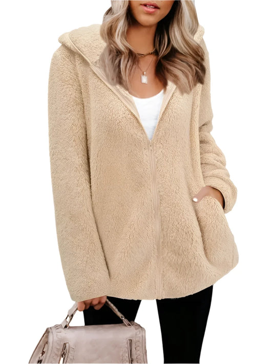 Fuzzy Solid Herbst & Winterjacke - Tina