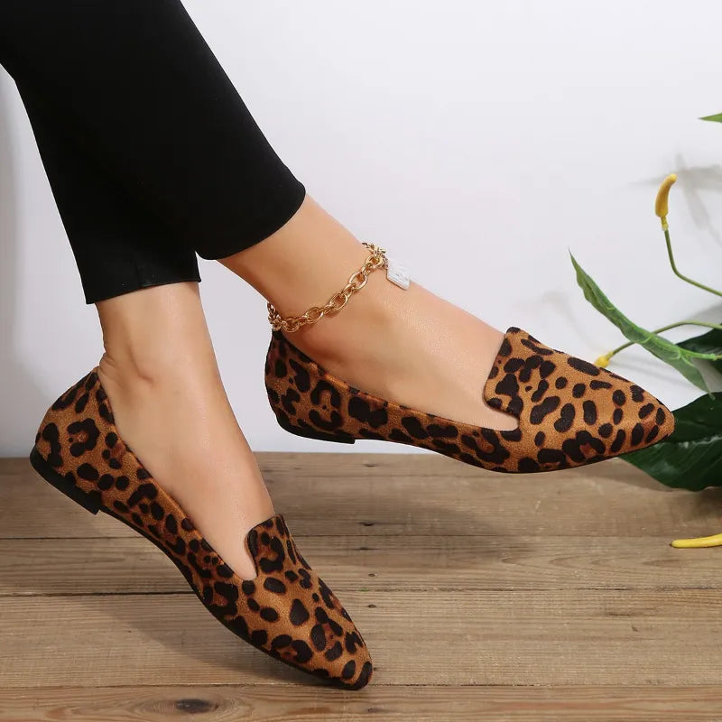 Suly - Leopard Spitze Zehen Loafers