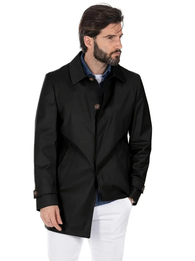 Eleganter einreihiger Trenchcoat für Herren - Garrison