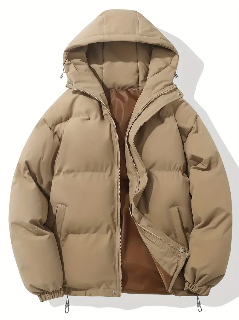 Emerson - Klassisches Design Warme Kapuzenjacke khaki vorderseite