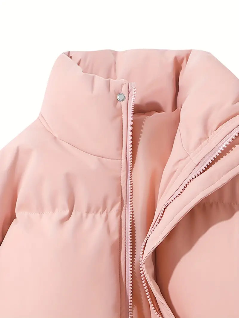 Emerson - Klassisches Design Warme Kapuzenjacke rosa vorderseite close up