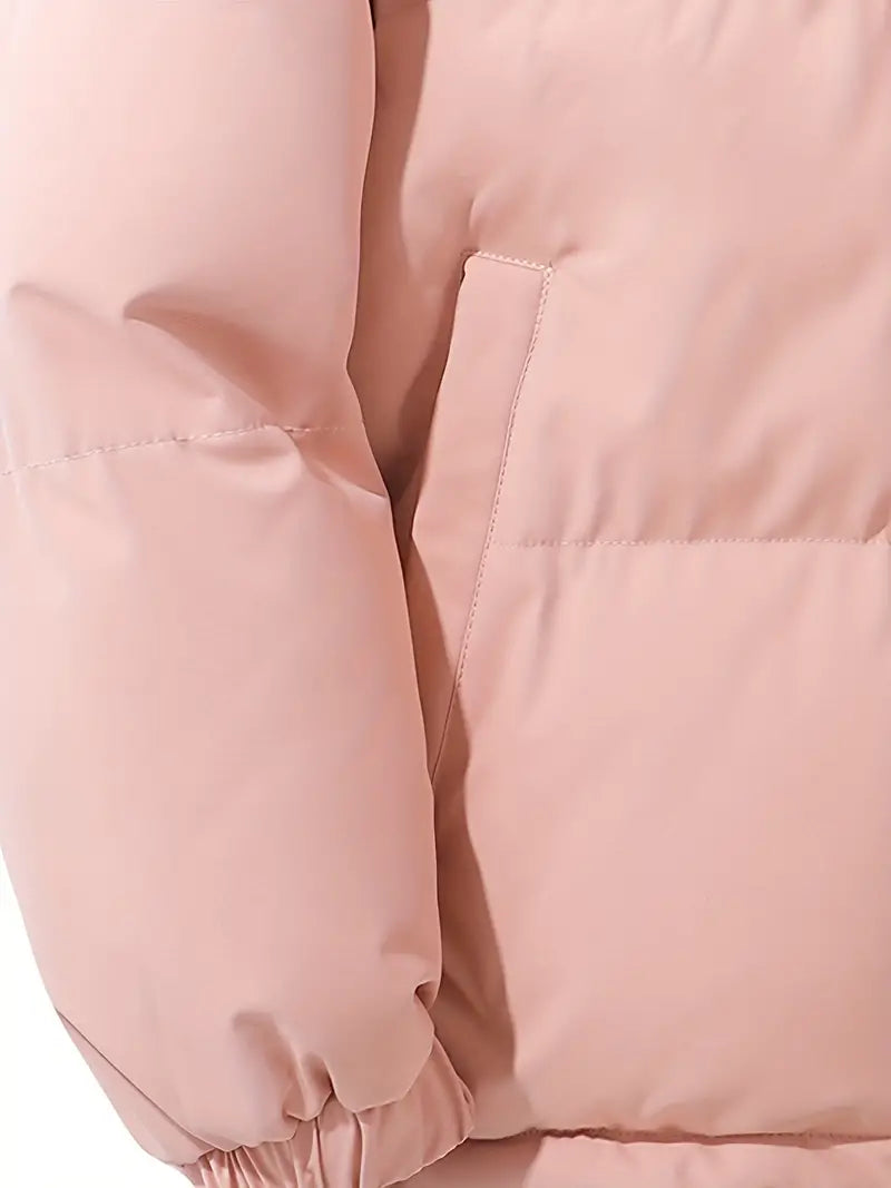 Emerson - Klassisches Design Warme Kapuzenjacke rosa vorderseite close up