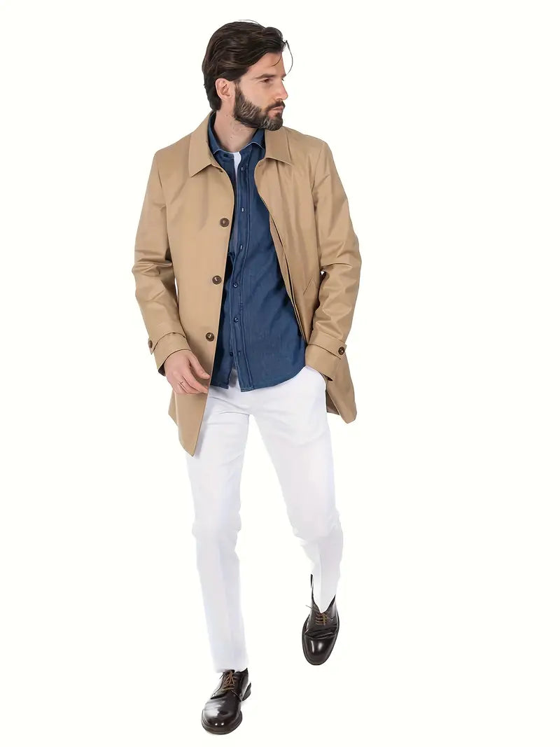 Eleganter einreihiger Trenchcoat für Herren - Garrison