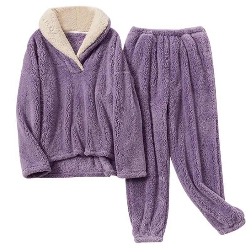 Lena – Gemütliches Fleece-Pyjama-Set für Damen – bequeme Nachtwäsche