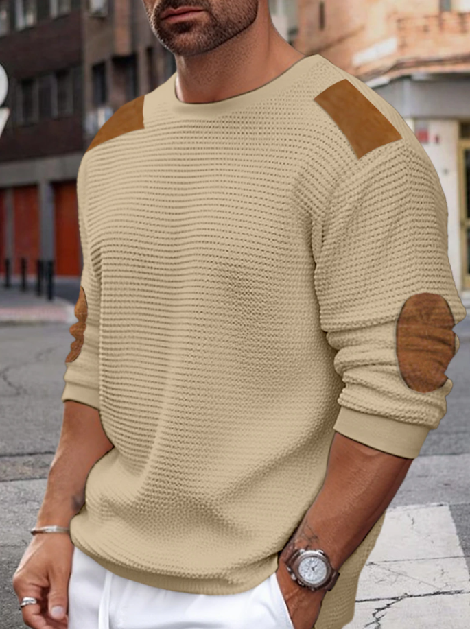 Adriel – Waffelrippstrick-Herrenpullover