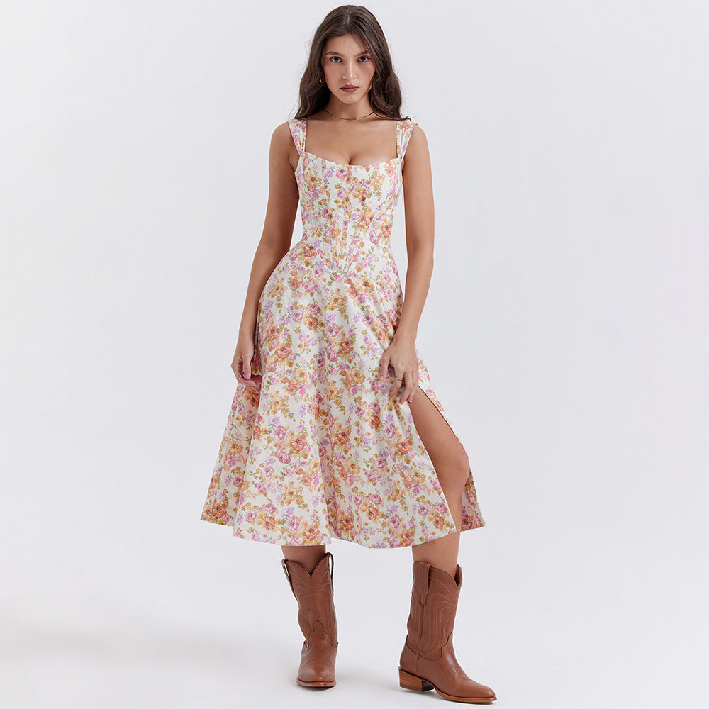 Hochgeschlitztes Korsettkleid für Damen für Frühling und Sommer - Vista