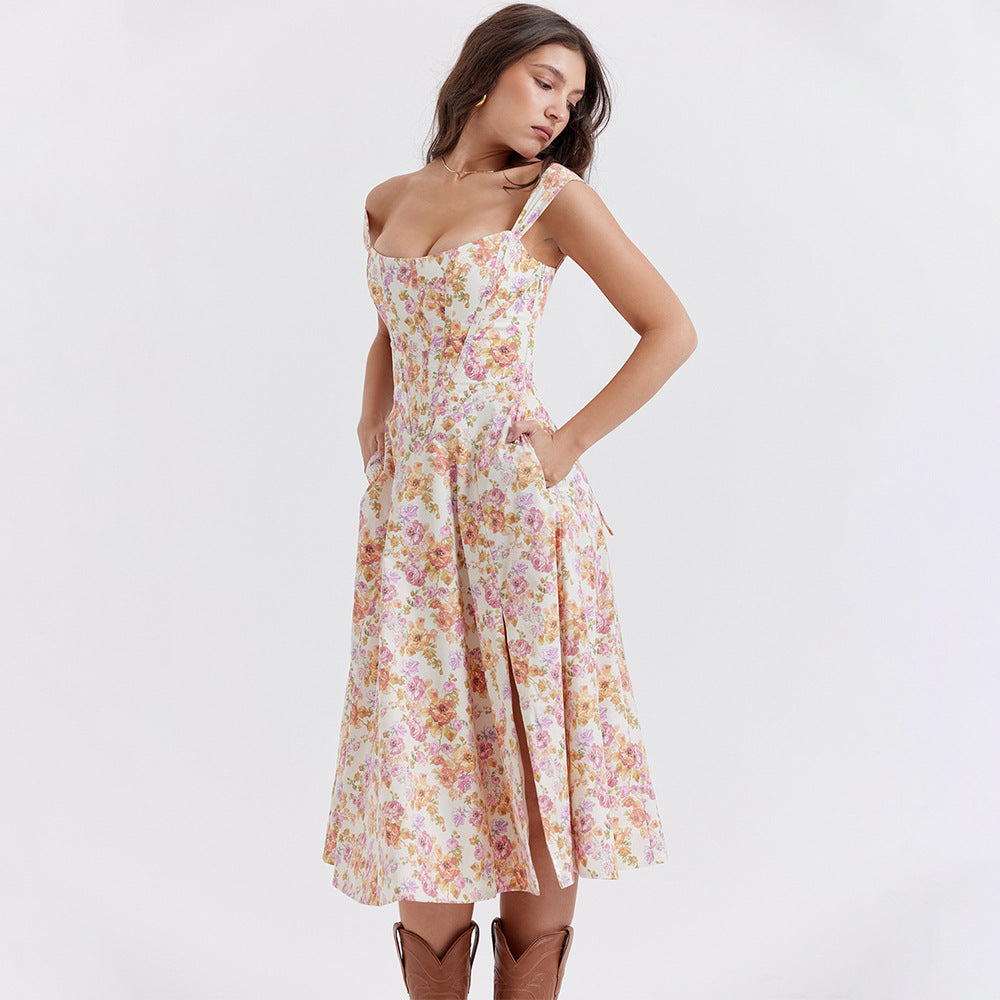 Hochgeschlitztes Korsettkleid für Damen für Frühling und Sommer - Vista