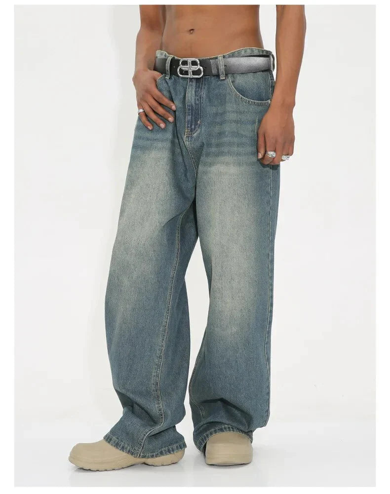 Gewaschene retro weite jeans - Oliver