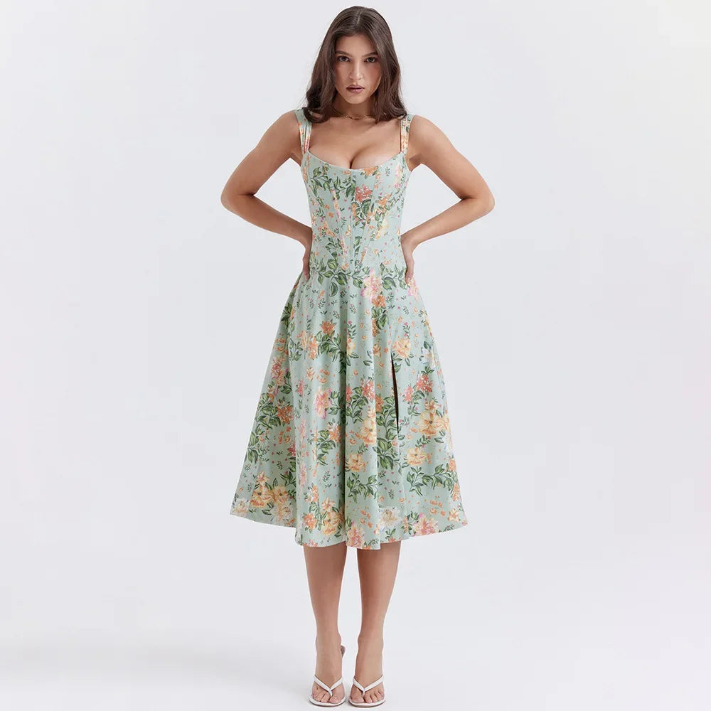 Hochgeschlitztes Korsettkleid für Damen für Frühling und Sommer - Vista