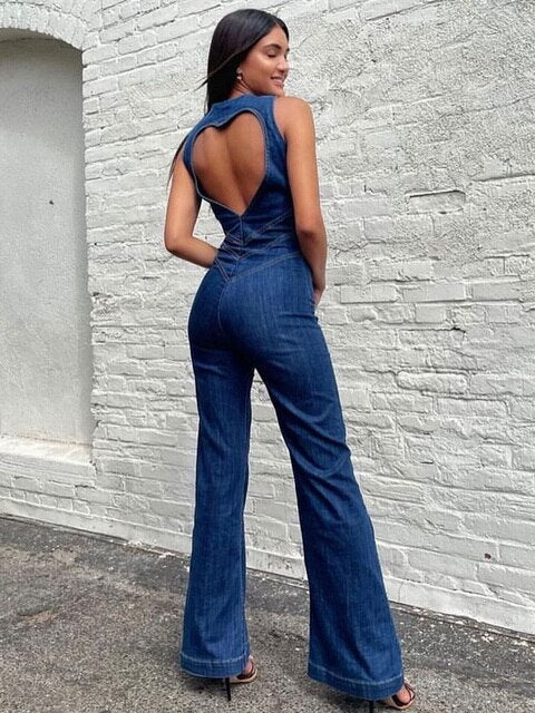 Elaiza – Figurbetonter Denim-Overall für Damen