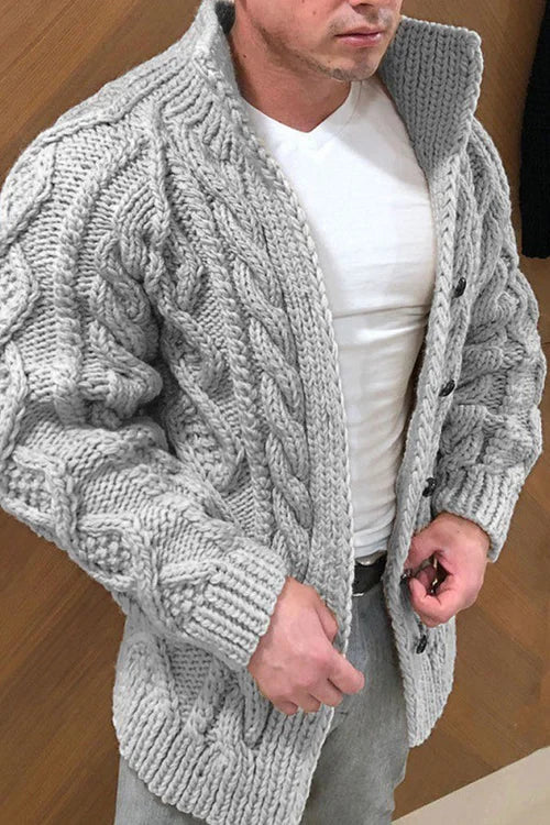 Zhuri - Strickjacke Männlicher Strickmantel