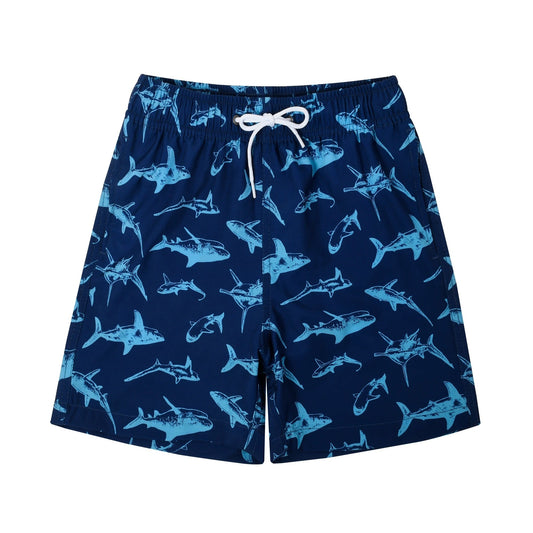 Benno - Blaue elastische Herren-Badehose mit Tierprint