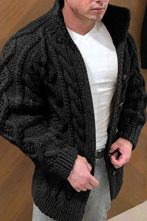 Herren strickjacke mit wildlederkragen - Norbert