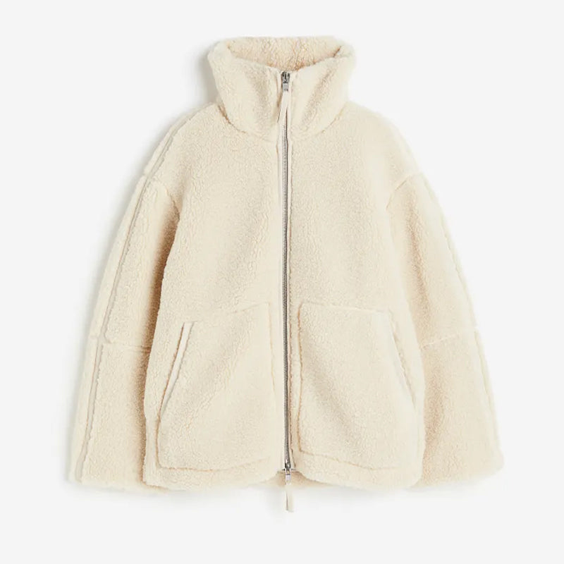 Marie - Warme Teddyfleecejacke mit Reißverschluss für Frauen