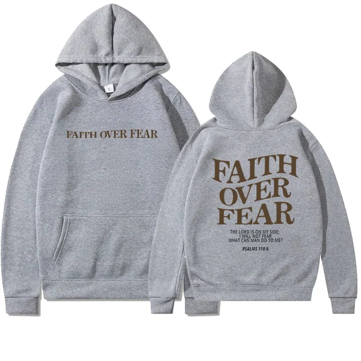 Faith Over Fear Psalms 118:6 - Unisex Hoodie in Übergröße