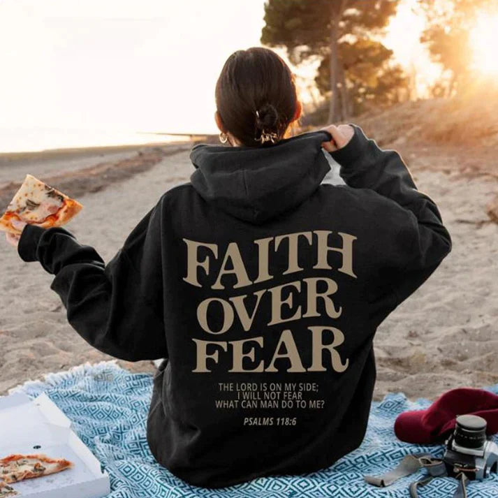 Faith Over Fear Psalms 118:6 - Unisex Hoodie in Übergröße