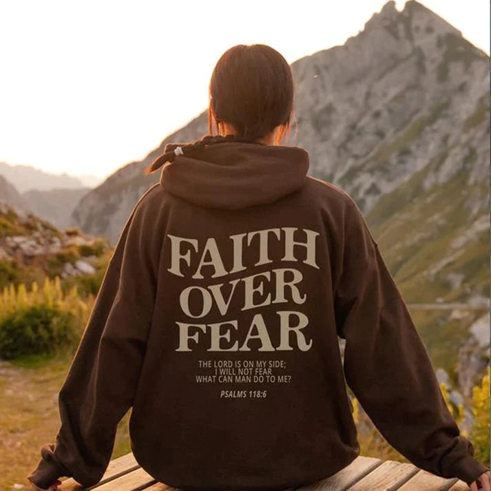 Faith Over Fear Psalms 118:6 - Unisex Hoodie in Übergröße