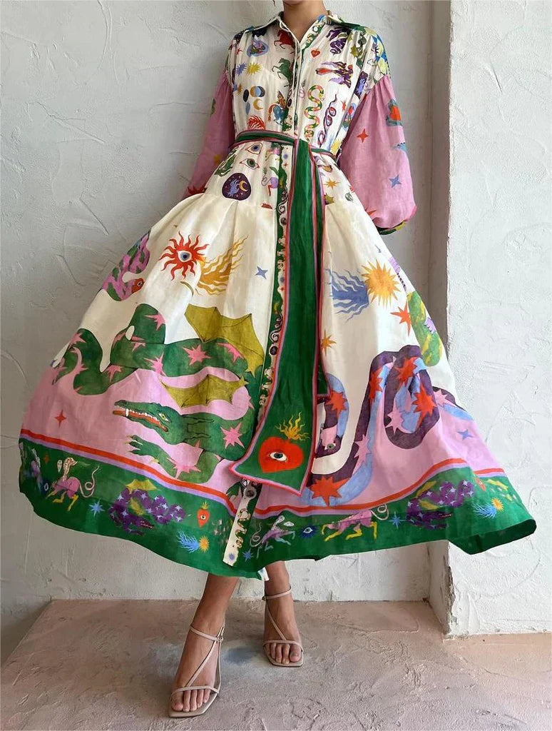 Mikana - Bequemes italienisches Maxikleid