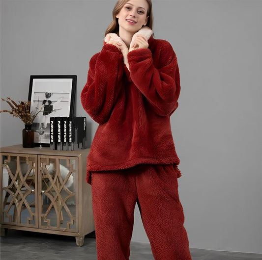 Lena – Gemütliches Fleece-Pyjama-Set für Damen – bequeme Nachtwäsche