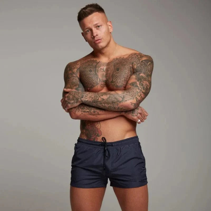 Kurze Herren-Badeshorts mit Tasche - Eckbert