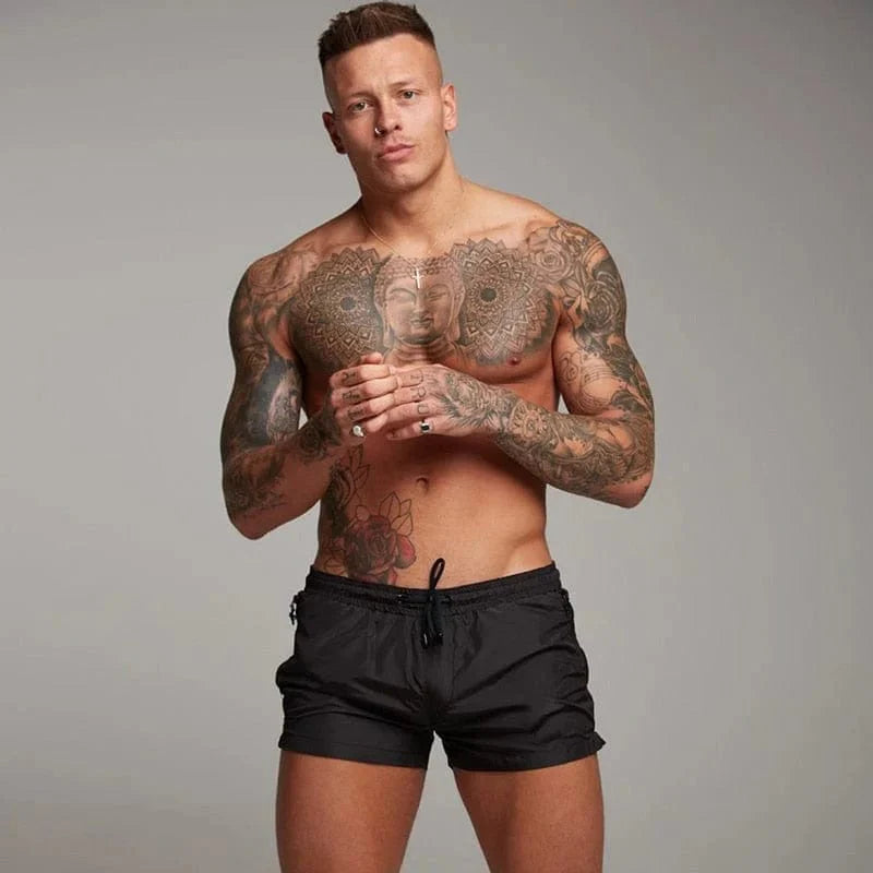 Kurze Herren-Badeshorts mit Tasche - Eckbert