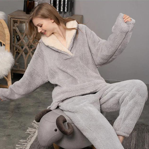 Lena – Gemütliches Fleece-Pyjama-Set für Damen – bequeme Nachtwäsche