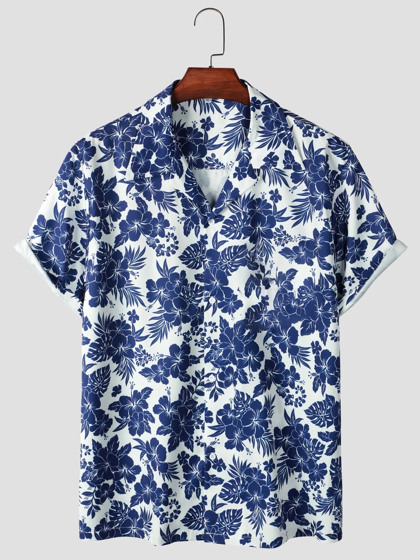 Floral print blau com hawaii shirt men - Bjorn