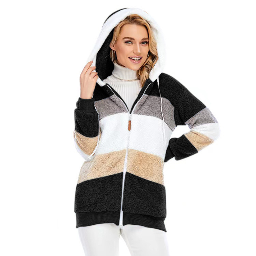 Veerle - Warm gefütterte Fleecejacke mit Kapuze