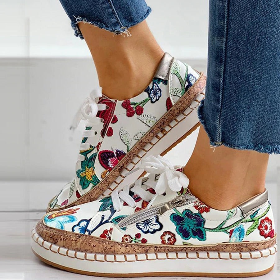 Lola - Orthopädische Florale Turnschuhe